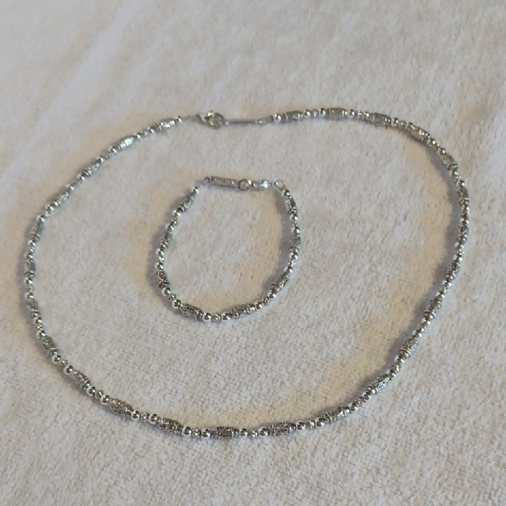 Napier Silver Necklace and Bracelet Set